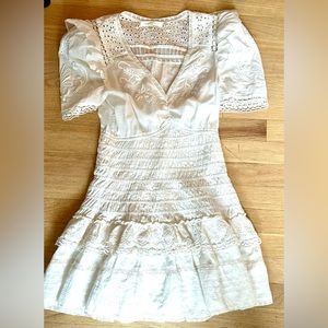 Loveshack Fancy White Eyelet Minidress
